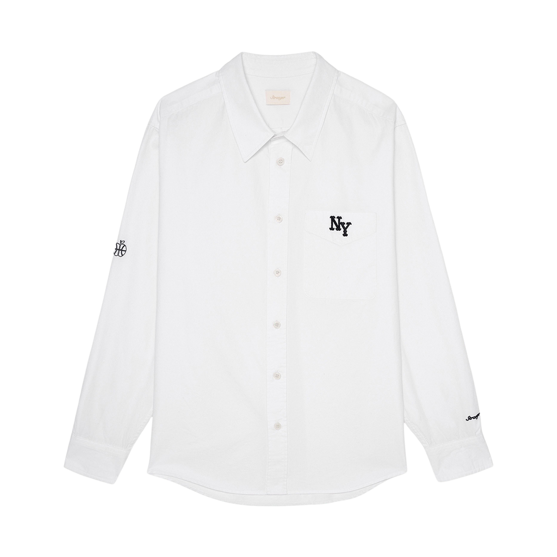 스트레인저 릴렉스 핏 뉴욕 심볼 코튼 셔츠 화이트(Stranger Relaxed Fit Ny Symbol Cotton Shirt (White)) - 1