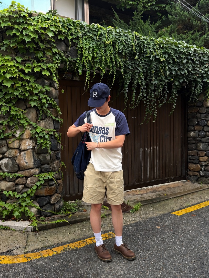 Karactor Vintage Denim Tote Bag Canvas Indigo 착용 스타일 - 3
