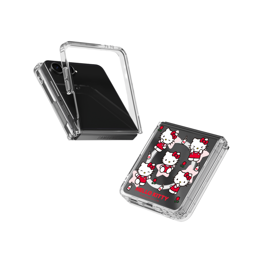에스엘비에스 헬로키티 패턴 모노라인 마그넷 케이스 for Galaxy Z Flip7 Flip8(SLBS Hello kitty Pattern Monoline MPP Case for Galaxy Z Flip7) - 3