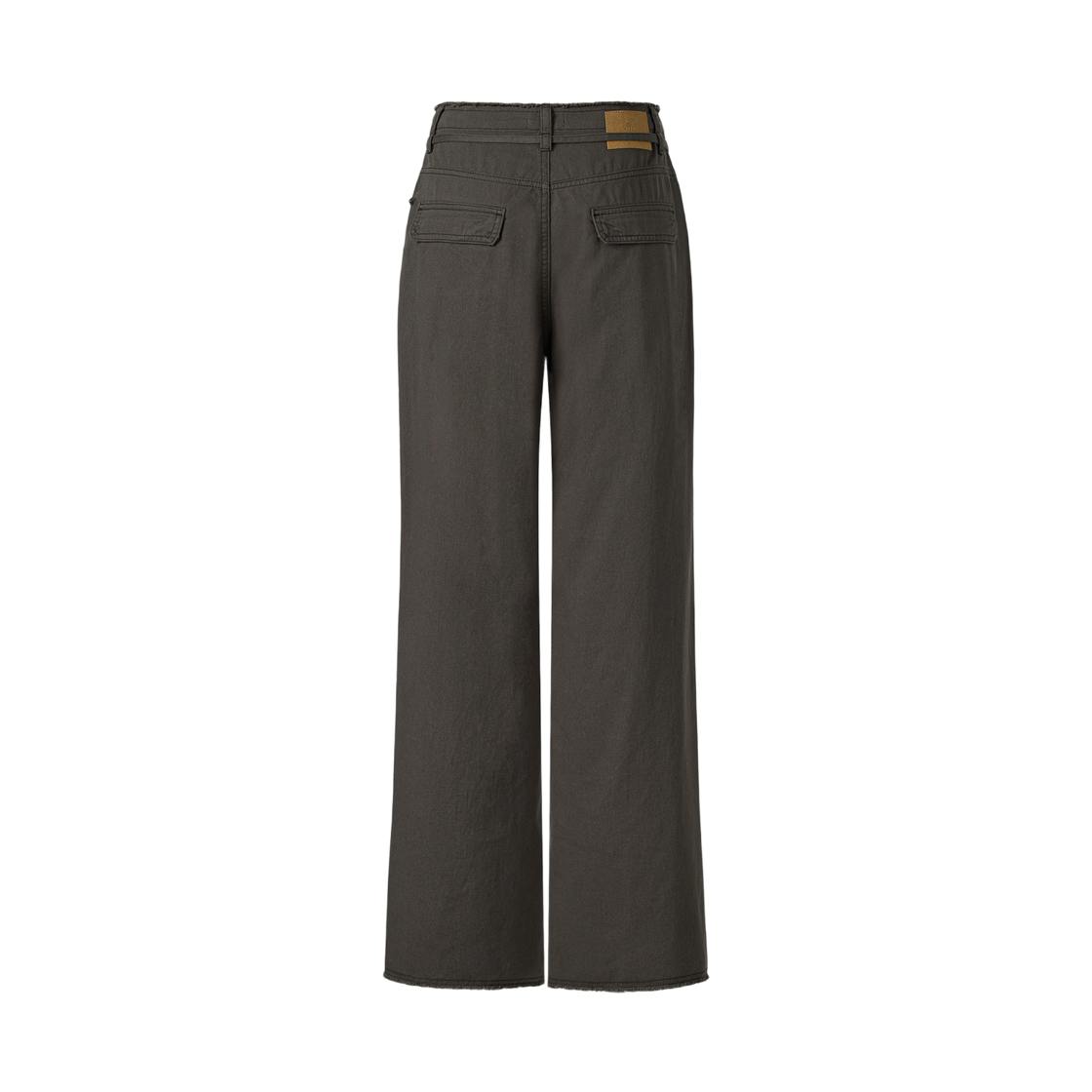 (W) 쿠메 프레이드 엠브로이더드 포켓 데님 팬츠 차콜((W) KUME Frayed Embroidered Pocket Denim Pants - Charcoal) - 2