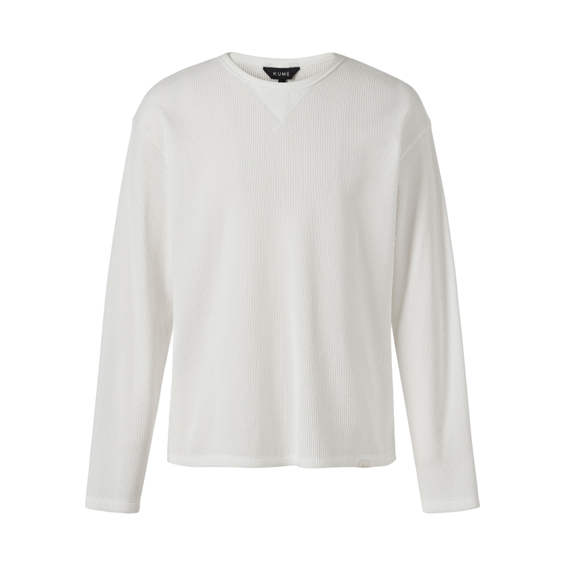 쿠메 와플 저지 롱 슬리브 티셔츠 아이보리(KUME Waffle Jersey Long Sleeves T-Shirt - Ivory)