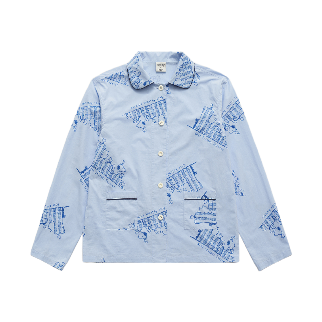 파르벵 x 피너츠 베스트 프렌즈 포에버 파자마 세트_파우더 블루(FARVEN x PEANUTS Best Friends Forever Pajama Set_Powder Blue)