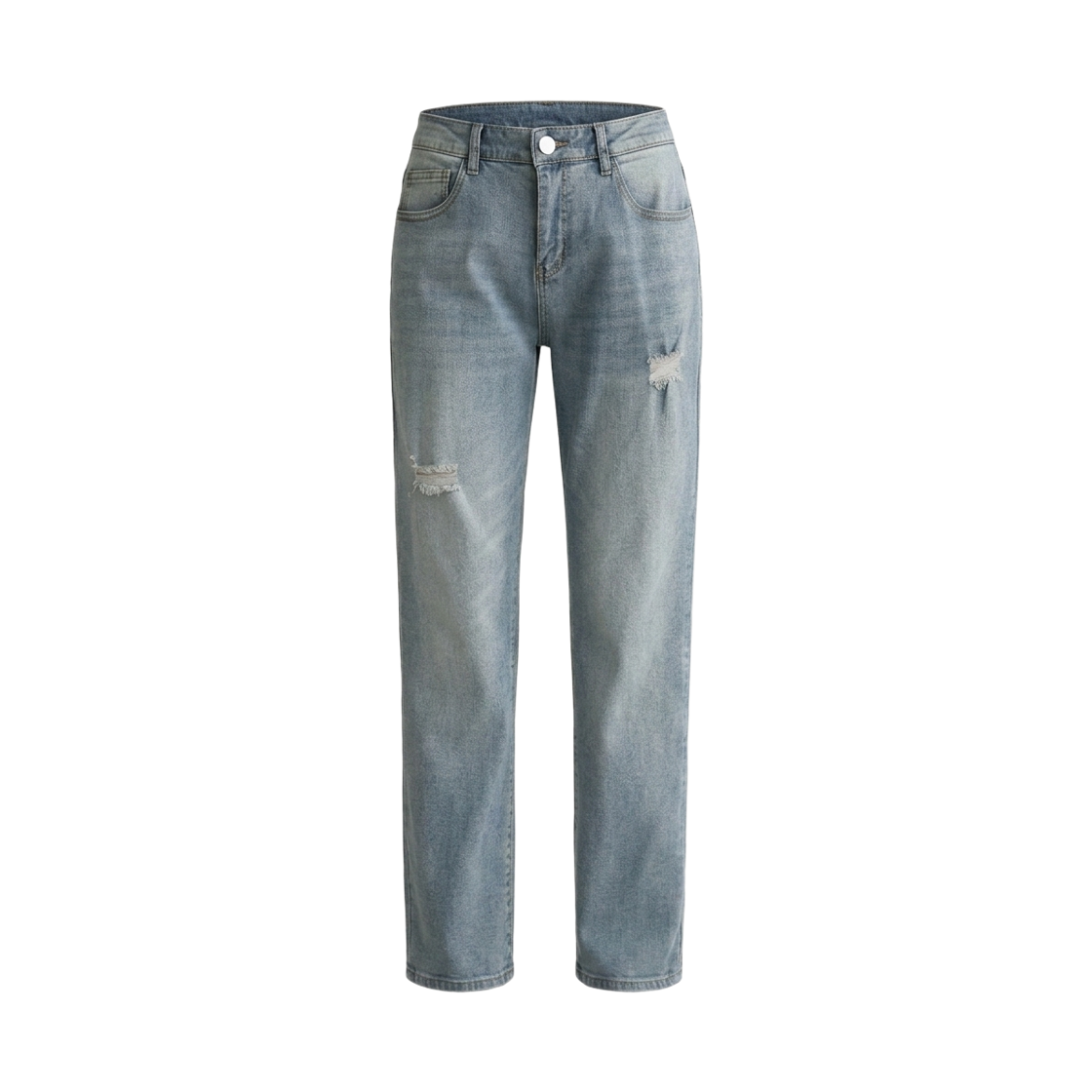 GC3714 GCLIP Fleece Hidden Banding Loose Fit Straight Denim Pants