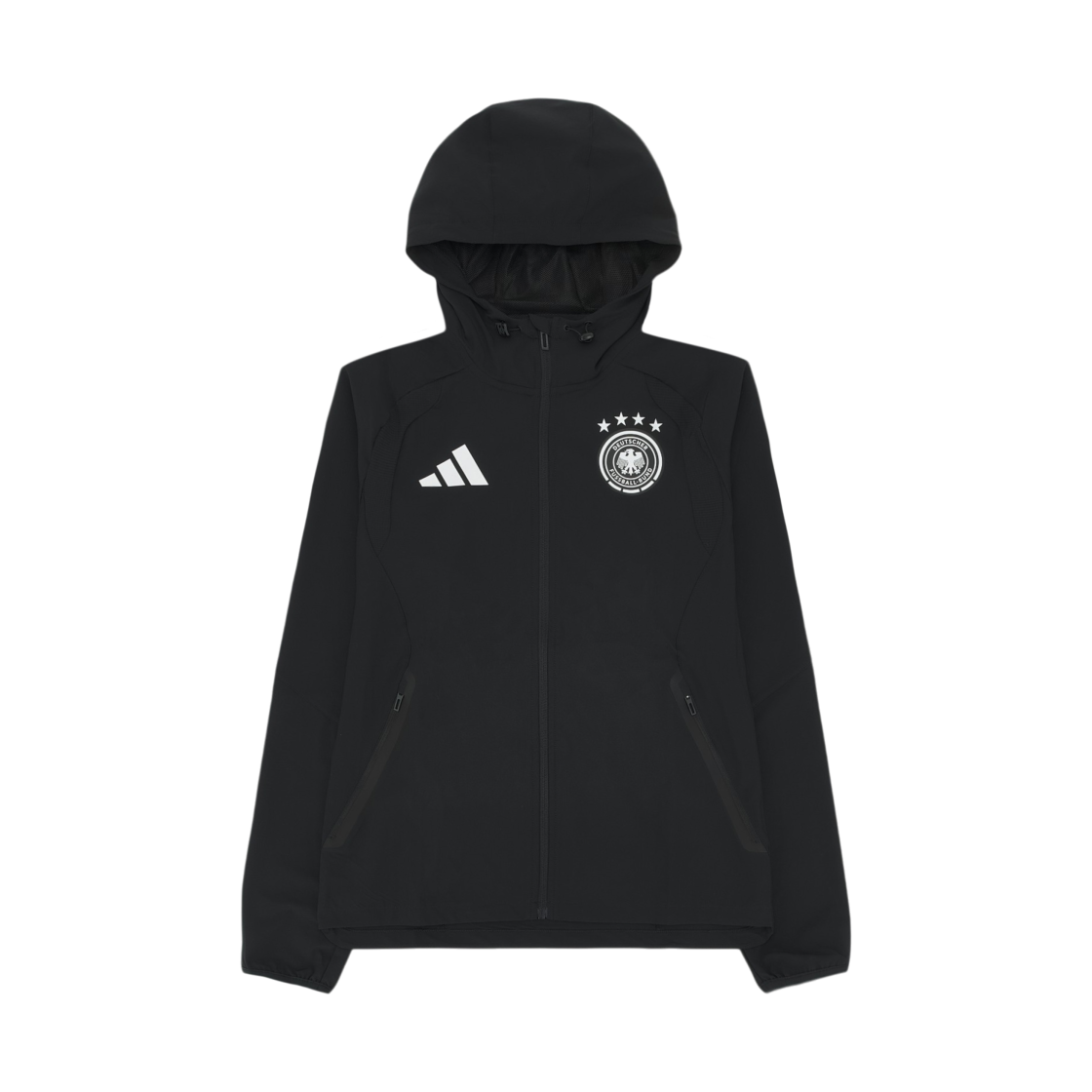 아디다스 독일 티로 트래블 풀집 윈드브레이커 블랙 - KR 사이즈 (논 마킹 버전)(Adidas Germany Tiro Travel Full-Zip Windbreaker Black - KR Sizing (Non Marking Ver.))
