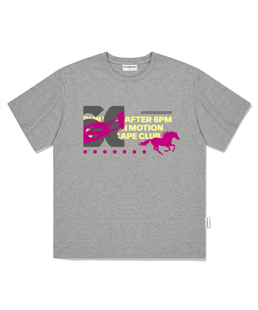 이스케이프프롬 6PM 홀스 프린트 오버핏 반팔티 화이트(Escapefrom 6PM Horse Print Oversized T-Shirt White) - 3