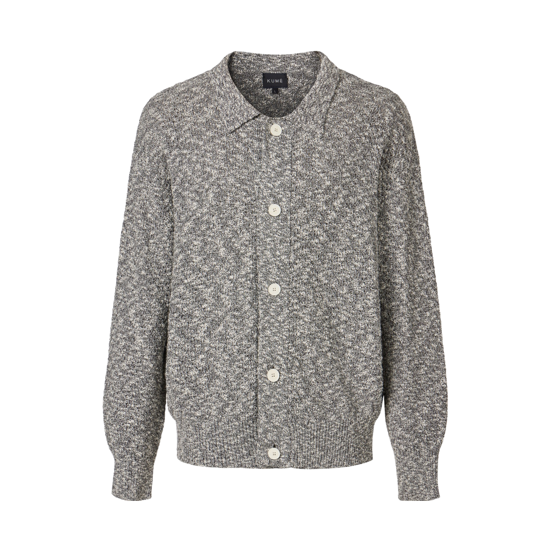 쿠메 슬럽 멜란지 니티드 가디건 그레이(KUME Slub Melange Knitted Cardigan - Gray) - 1