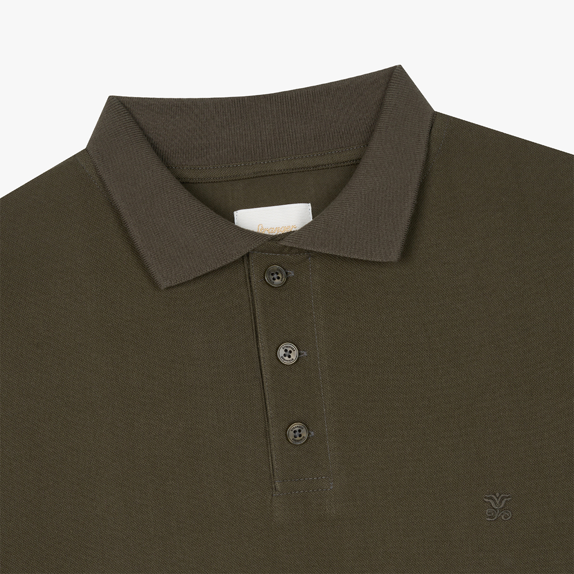 스트레인저 레귤러 핏 실켓 코튼 폴로 셔츠 카키(Stranger Regular Fit Silket Cotton Polo Shirt (Khaki)) - 3