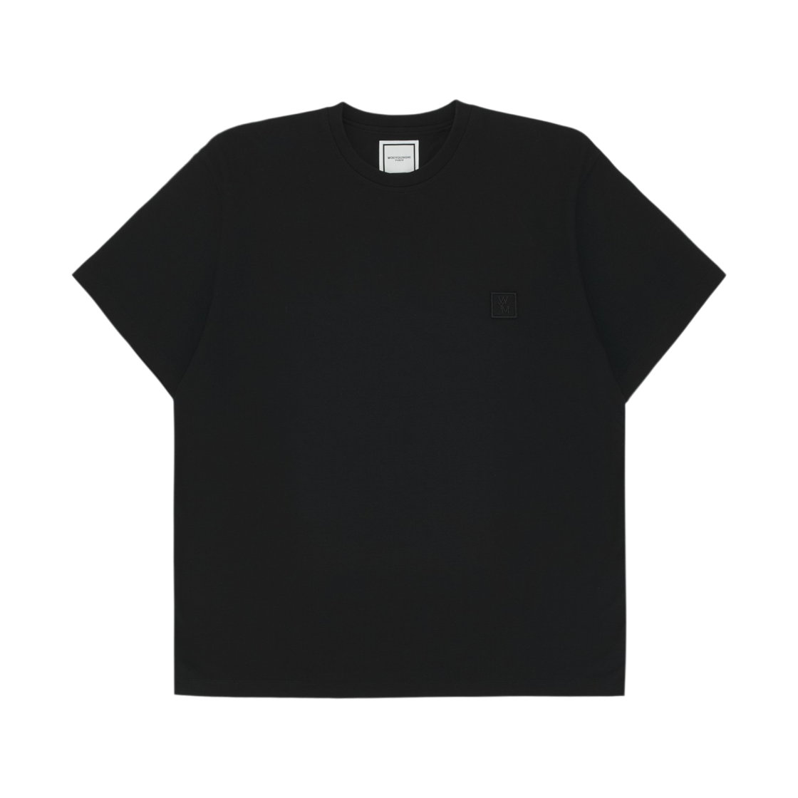 우영미 자개 백로고 티셔츠 블랙 - 25SS(Wooyoungmi Mother of Pearl Back Logo T-Shirt Black - 25SS) - 2