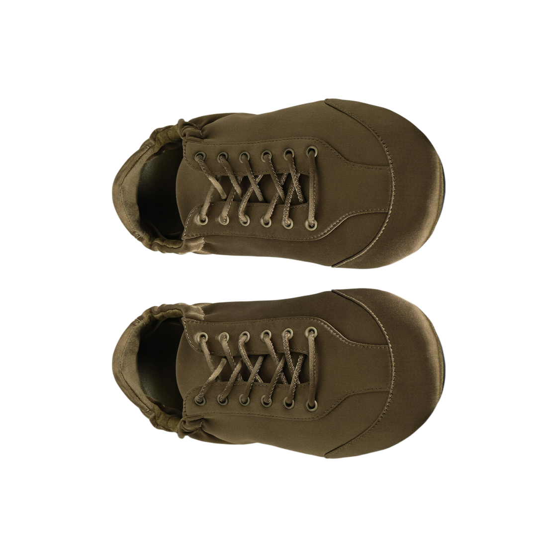 (W) 코스 새틴 스웨이드 발레 트레이너 카키((W) COS Satin Suede Ballet Trainers Khaki) - 2