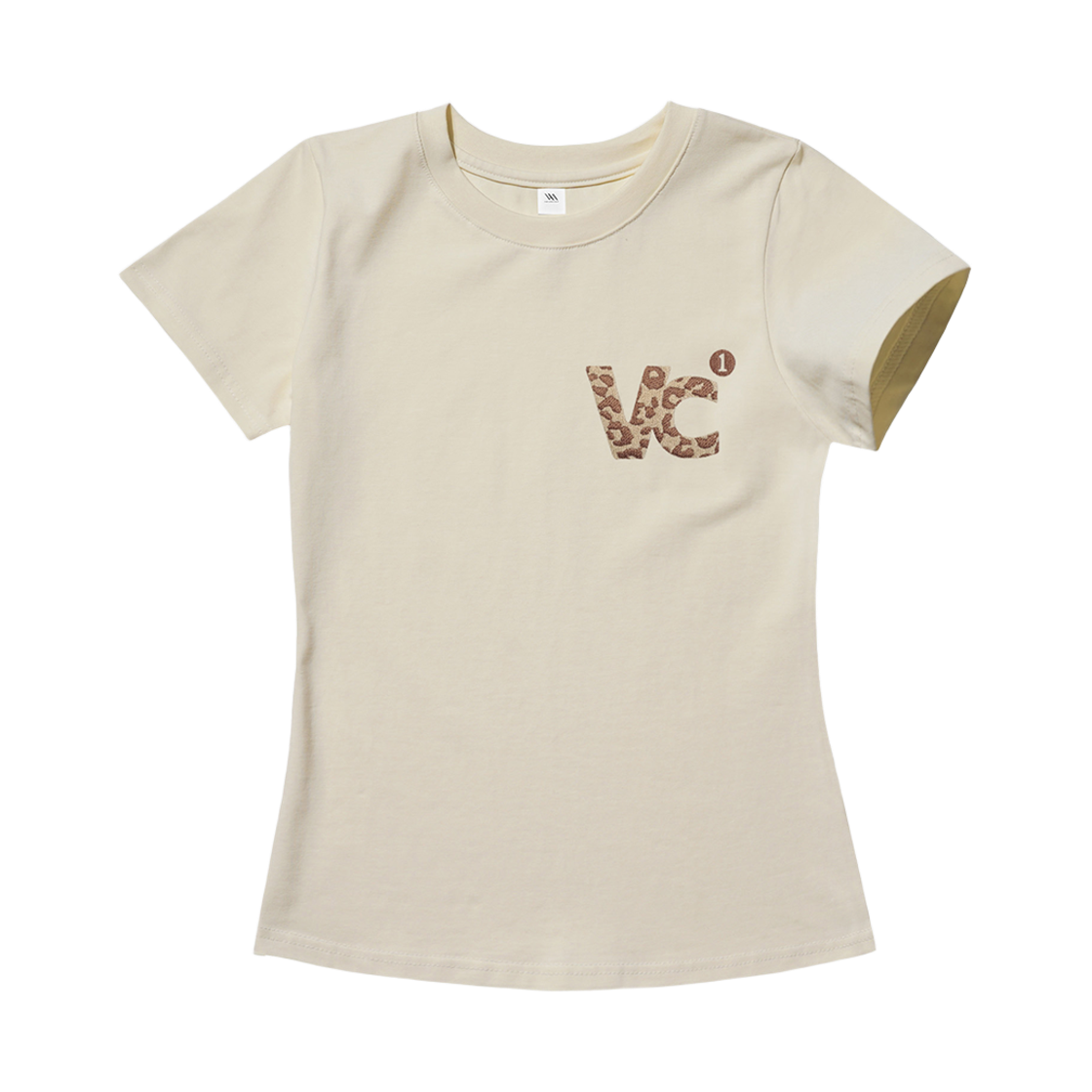 벤힛 VC 시그니처 자수 슬림 반팔티 LPD 크림(venhit VC Signature Embroidered Slim Fit Short Sleeve T-Shirt LPD Cream)