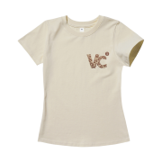 venhit VC Signature Embroidered Slim Fit Short Sleeve T-Shirt LPD Cream