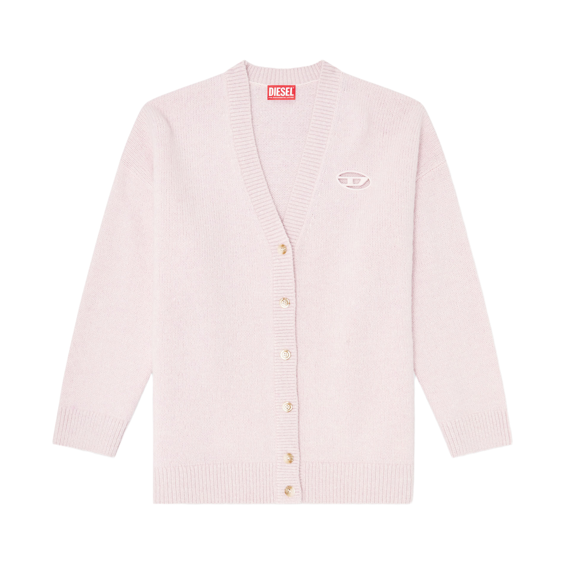 A208330TKCZ-31J (W) Diesel Cardigan In Wool and Alpaca Blend Face Powder