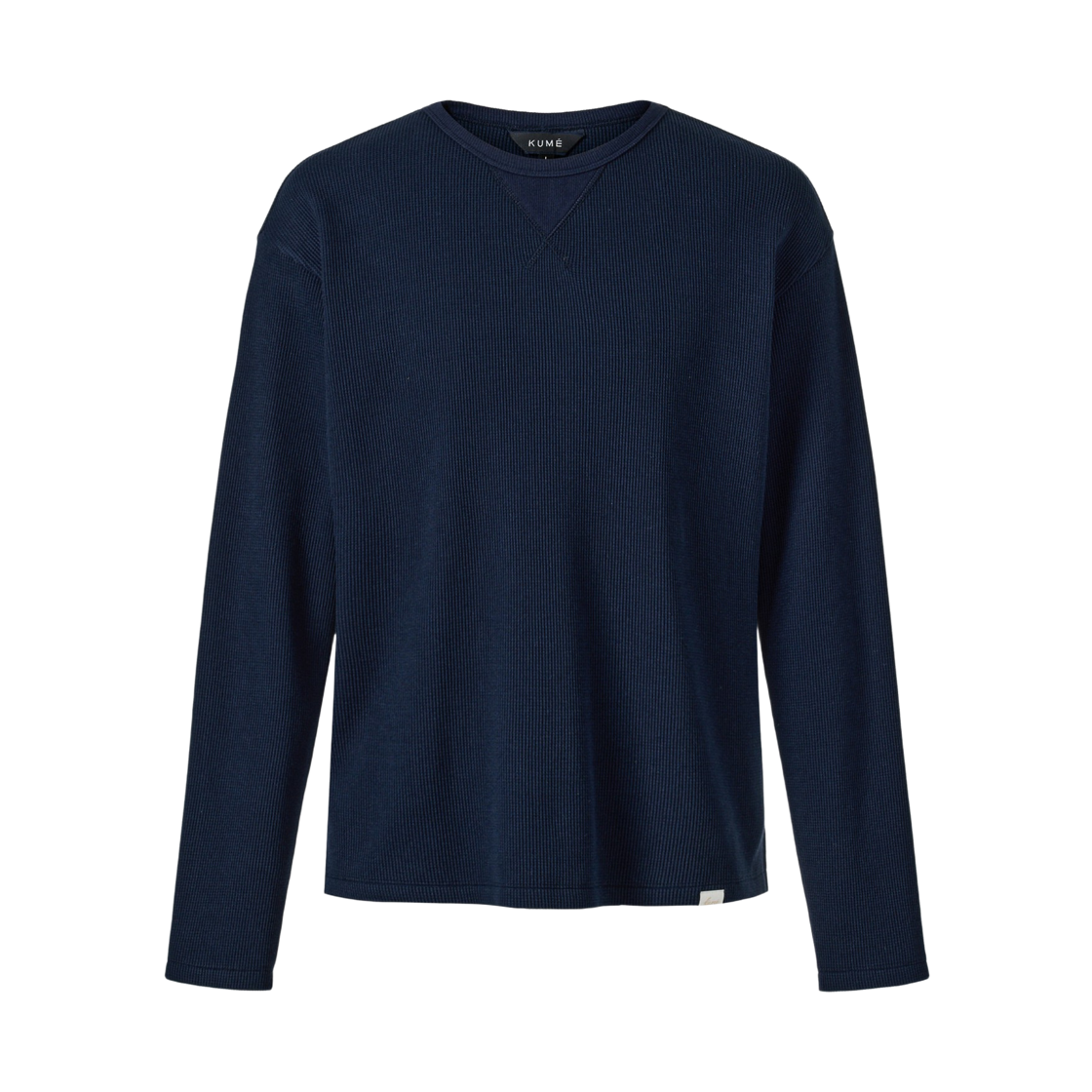 쿠메 와플 저지 롱 슬리브 티셔츠 네이비(KUME Waffle Jersey Long Sleeves T-Shirt - Navy)
