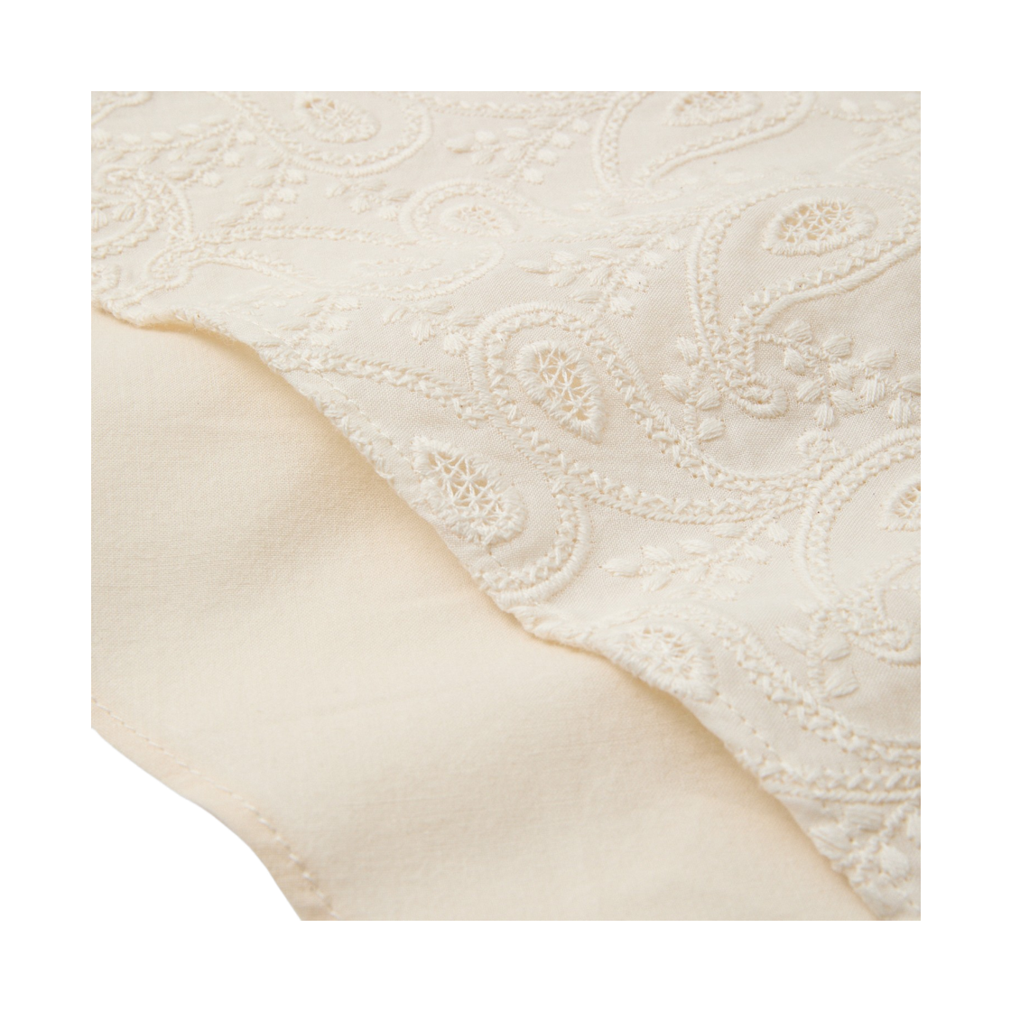 (W) 쿠메 페이즐리 레이스 스카프 탑 에크루((W) KUME Paisley Lace Scarf Top - Ecru) - 4