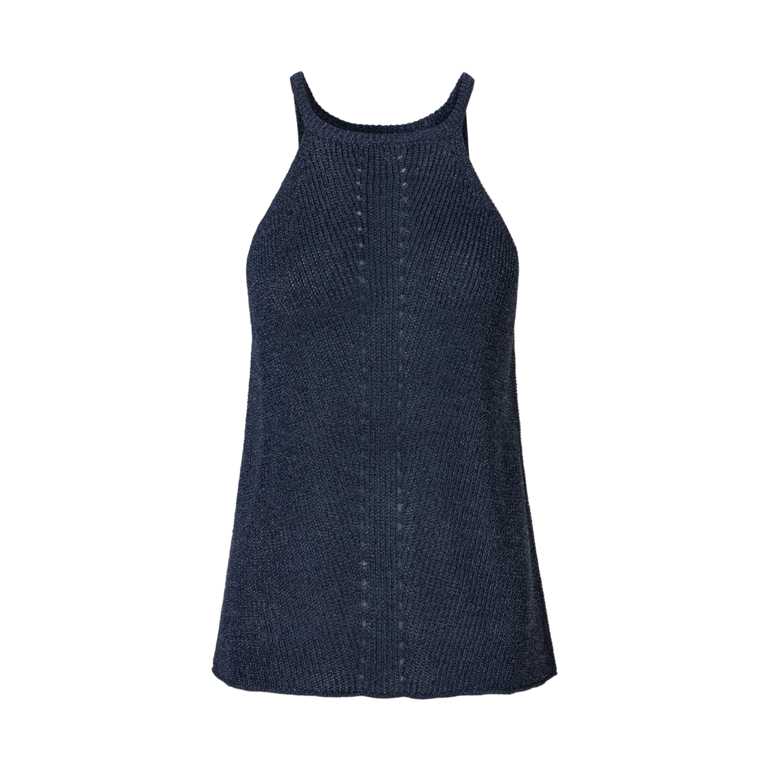 KM-26SS-SW02NV (W) KUME Loosely Knitted Halter Knit Top - Navy