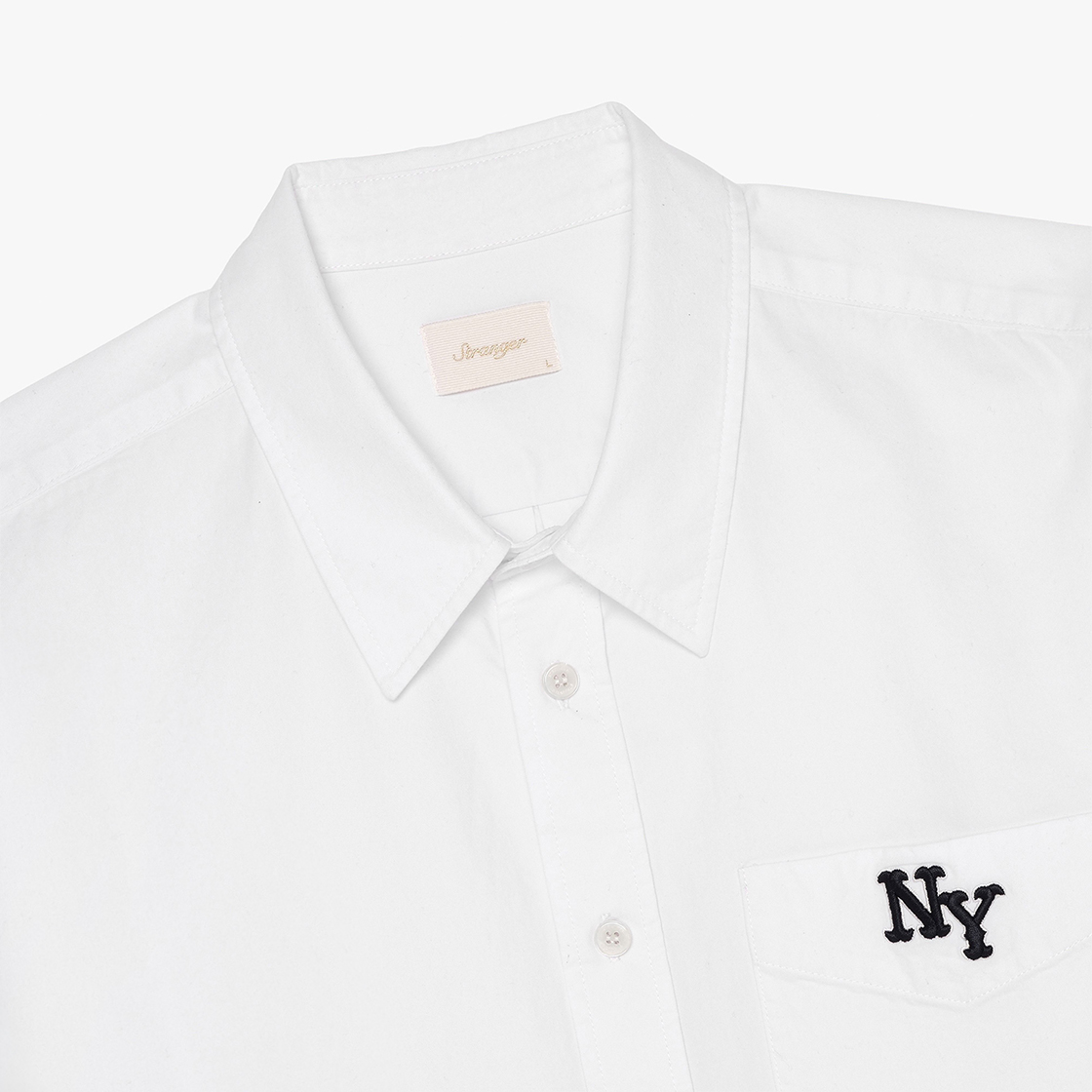 스트레인저 릴렉스 핏 뉴욕 심볼 코튼 셔츠 화이트(Stranger Relaxed Fit Ny Symbol Cotton Shirt (White)) - 3