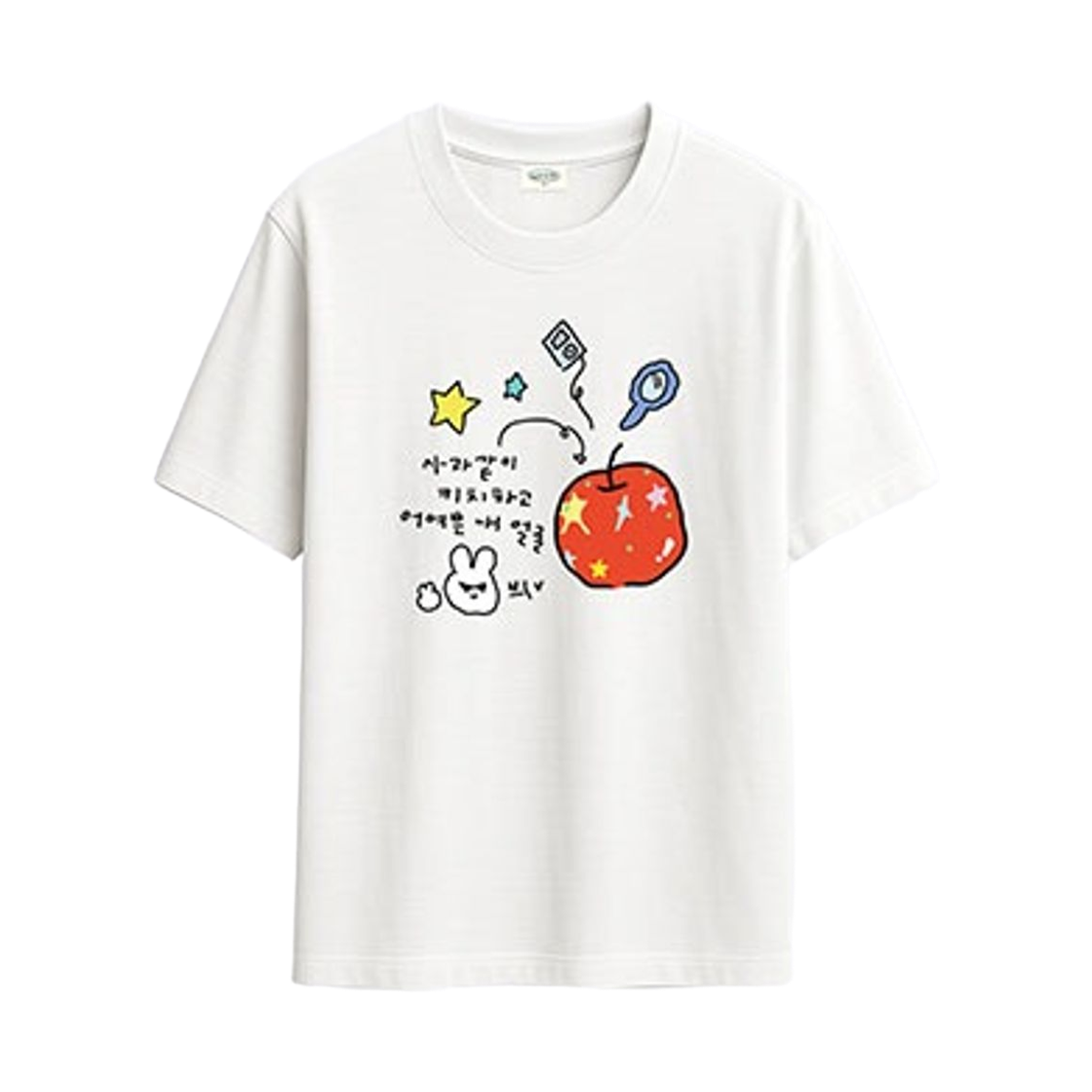 위드썸 사과 같이 키치하고 어여쁜 티셔츠 - White(withsome Cute Apple Kitsch T-Shirt - White) - 1