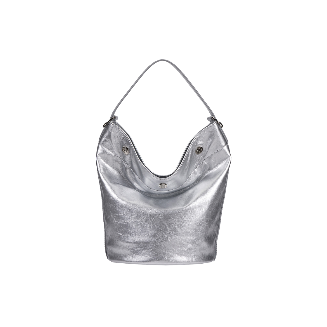 분크 퍼펙 버튼 업 플로우 호보 미듐 실버(vunque Perfec Button Up Flow Hobo M Silver) - 4