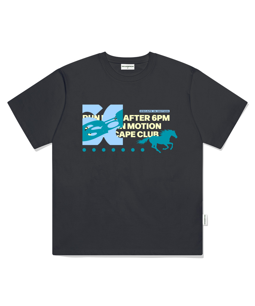 이스케이프프롬 6PM 홀스 프린트 오버핏 반팔티 화이트(Escapefrom 6PM Horse Print Oversized T-Shirt White) - 5