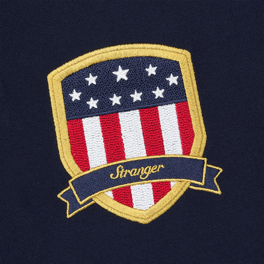 스트레인저 레귤러 핏 엠블럼 실켓 코튼 폴로 셔츠 네이비(Stranger Regular Fit Emblem Silket Cotton Polo Shirt (Navy)) - 4