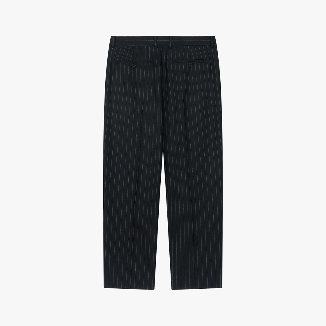 스트레인저 클래식 핏 울 핀스트라이프 슬랙스 블랙(Stranger Classic Fit Wool Pinstripe Trousers (Black)) - 2