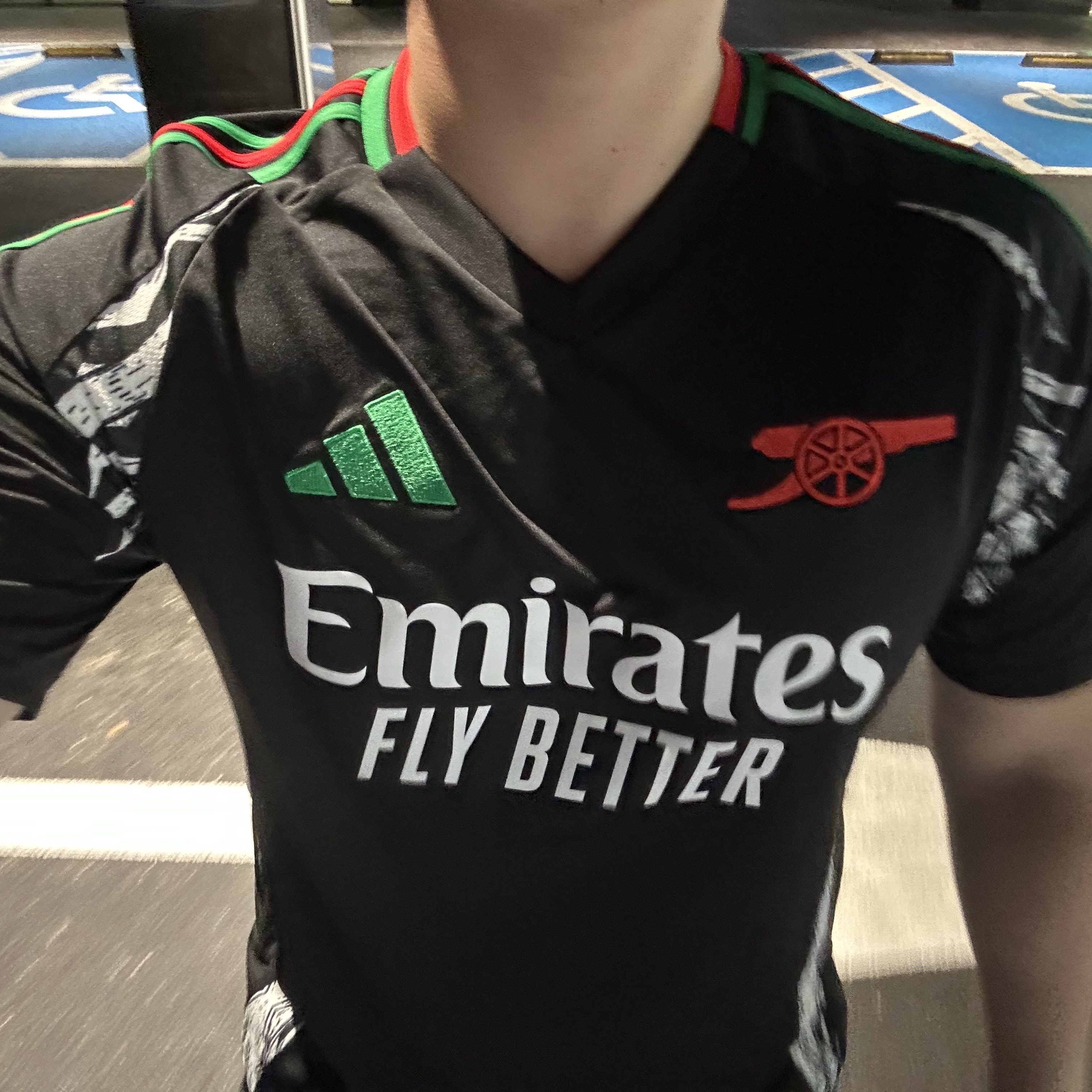 Adidas Arsenal 2024/25 Away Jersey Black - KR Sizing (Non Marking Ver.) 착용 스타일