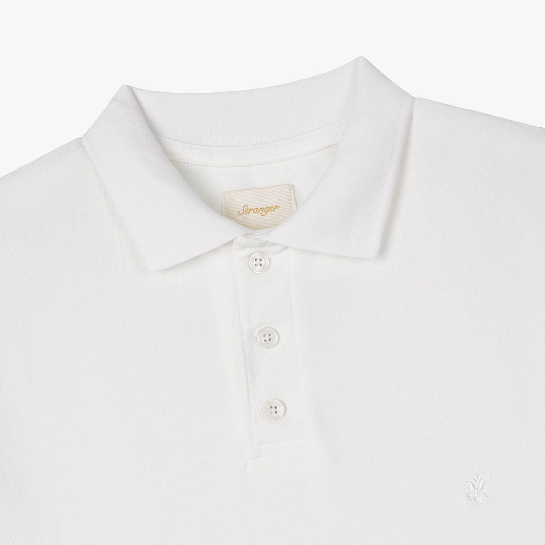 스트레인저 레귤러 핏 실켓 코튼 폴로 셔츠 화이트(Stranger Regular Fit Silket Cotton Polo Shirt (White)) - 3