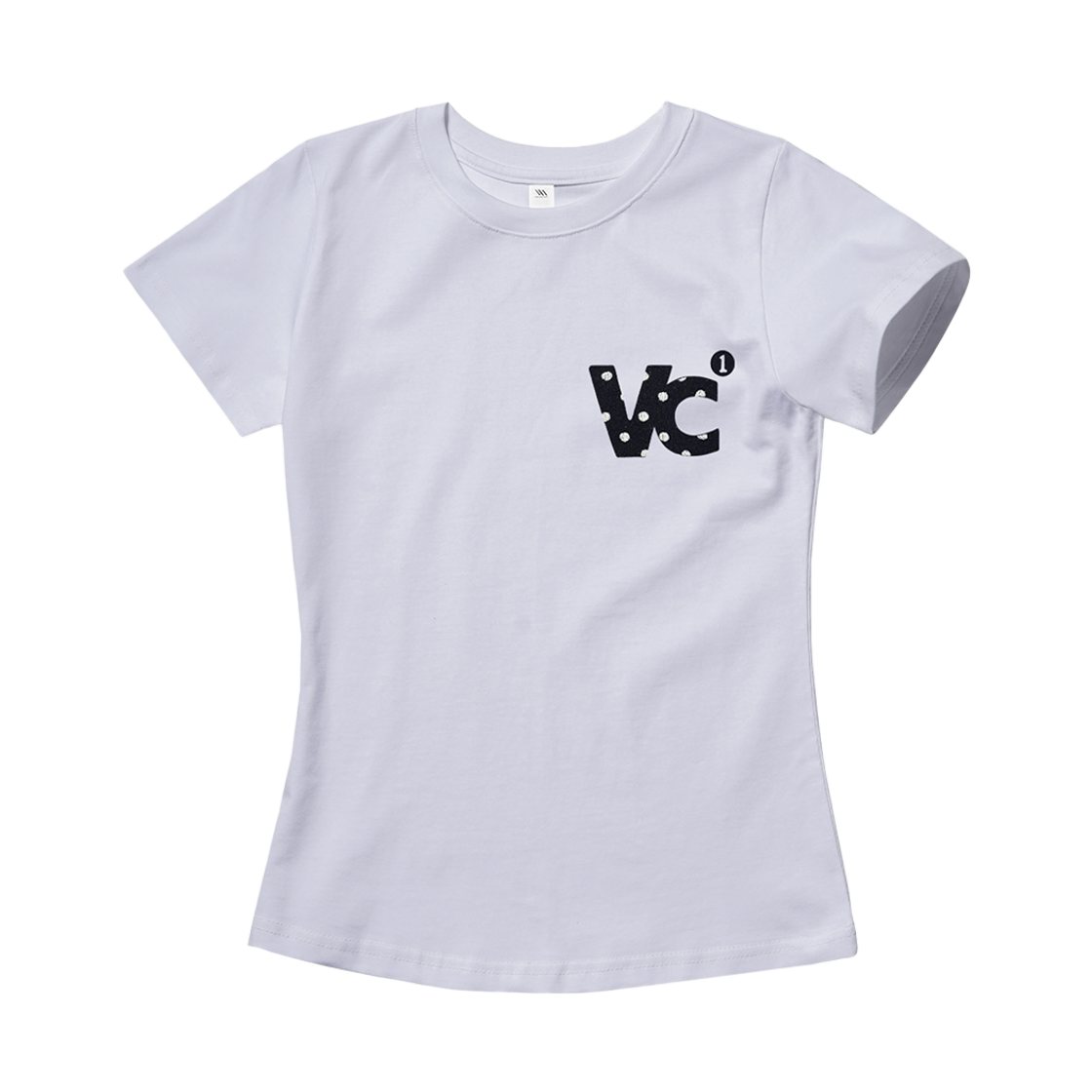 벤힛 VC 시그니처 자수 슬림 반팔티 도트 화이트(venhit VC Signature Embroidered Slim Fit Short Sleeve T-Shirt Dot White)