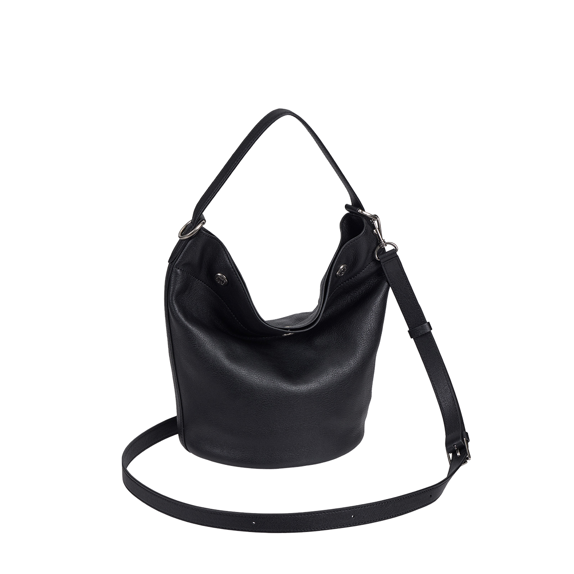 분크 퍼펙 버튼 업 플로우 호보 미듐 블랙(vunque Perfec Button Up Flow Hobo M Black)