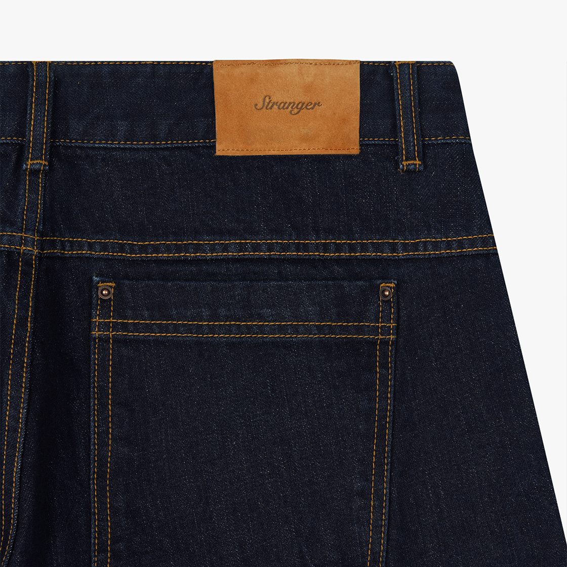 스트레인저 레귤러 핏 데님 더블니 팬츠 네이비(Stranger Regular Fit Denim Double Knee Pants (Navy)) - 4