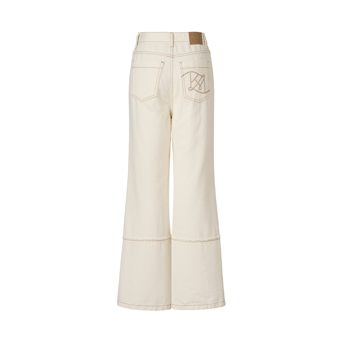 (W) 쿠메 펀칭 세미 와이드 데님 팬츠 아이보리((W) KUME Punched Semi-Wide Denim Pants - Ivory) - 2