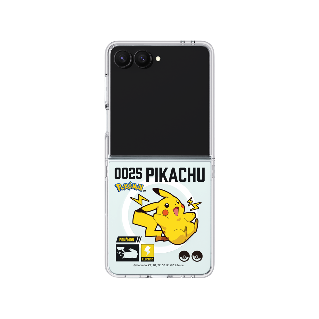 에스엘비에스 포켓몬 피카츄 인덱스 클리어 마그넷 케이스 for Galaxy Z Flip7 Flip8(SLBS Pokémon Pikachu Index Clear Magnet Case for Galaxy Z Flip7) - 2