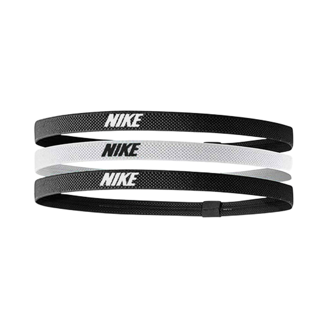 나이키 엘라스틱 헤드밴드 2.0 블랙 화이트 (3개입)(Nike Elastic Headband 2.0 Black White (3 Pack)) - 1