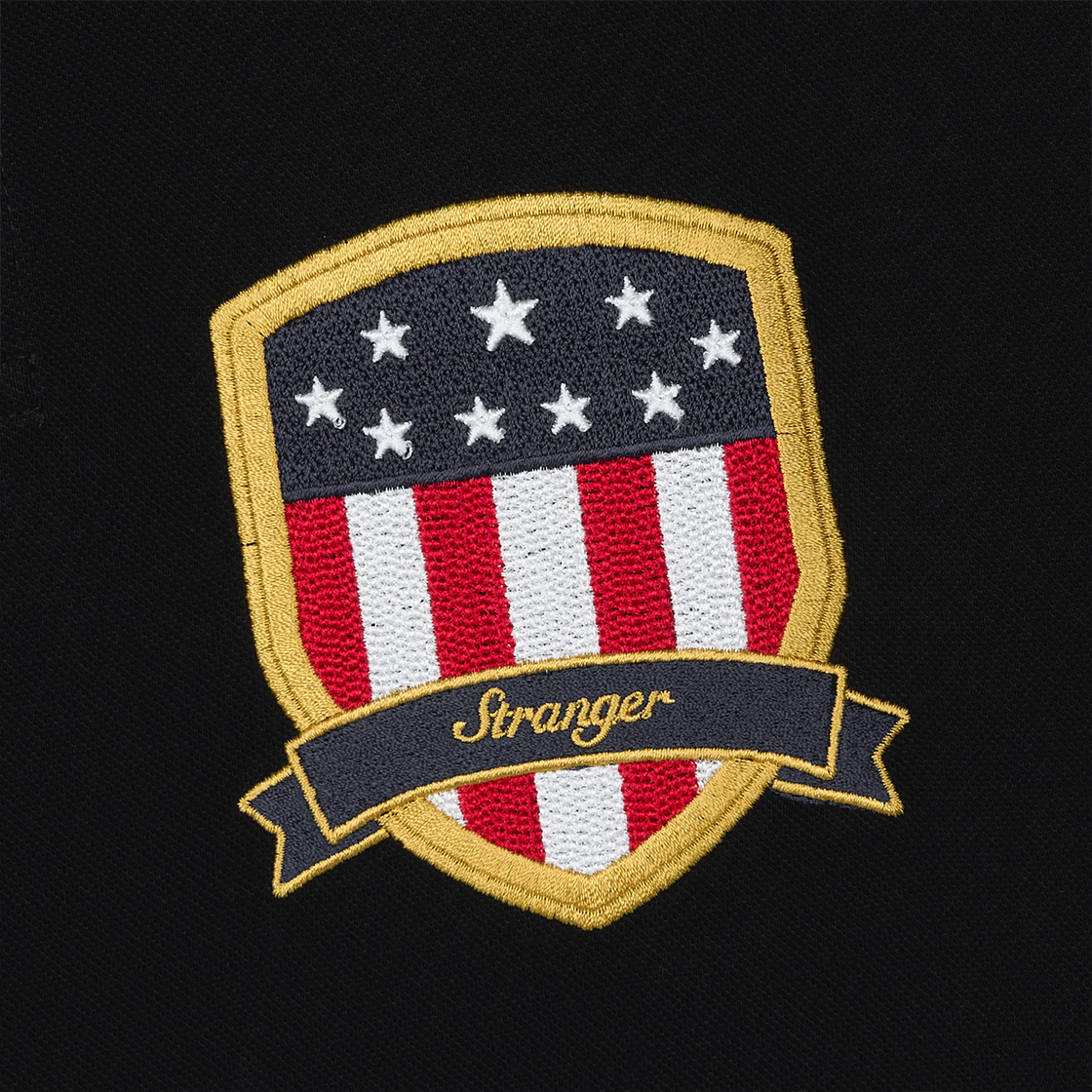 스트레인저 레귤러 핏 엠블럼 실켓 코튼 폴로 셔츠 블랙(Stranger Regular Fit Emblem Silket Cotton Polo Shirt (Black)) - 4