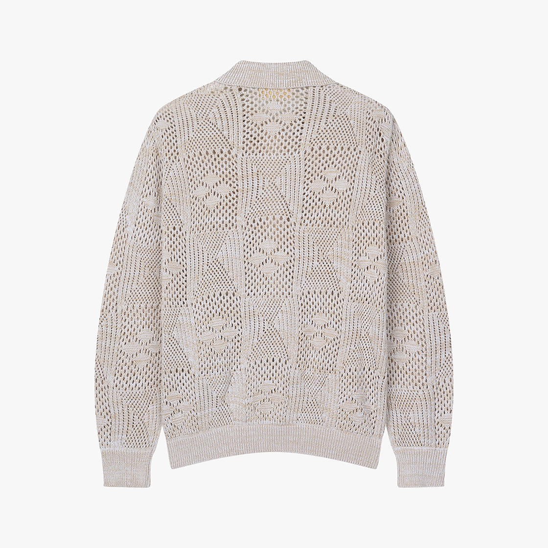 스트레인저 레귤러 핏 텍스처드 코튼 가디건 베이지(Stranger Regular Fit Textured Cotton Cardigan (Beige)) - 4