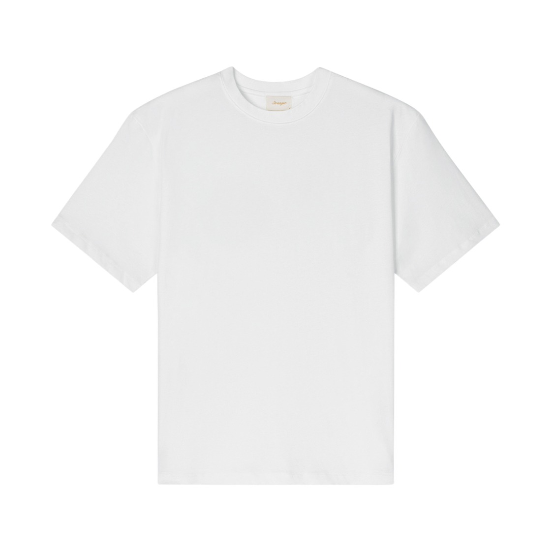 스트레인저 레귤러 핏 코튼 실켓 티셔츠 화이트(Stranger Regular Fit Cotton Silket T-Shirt (White))