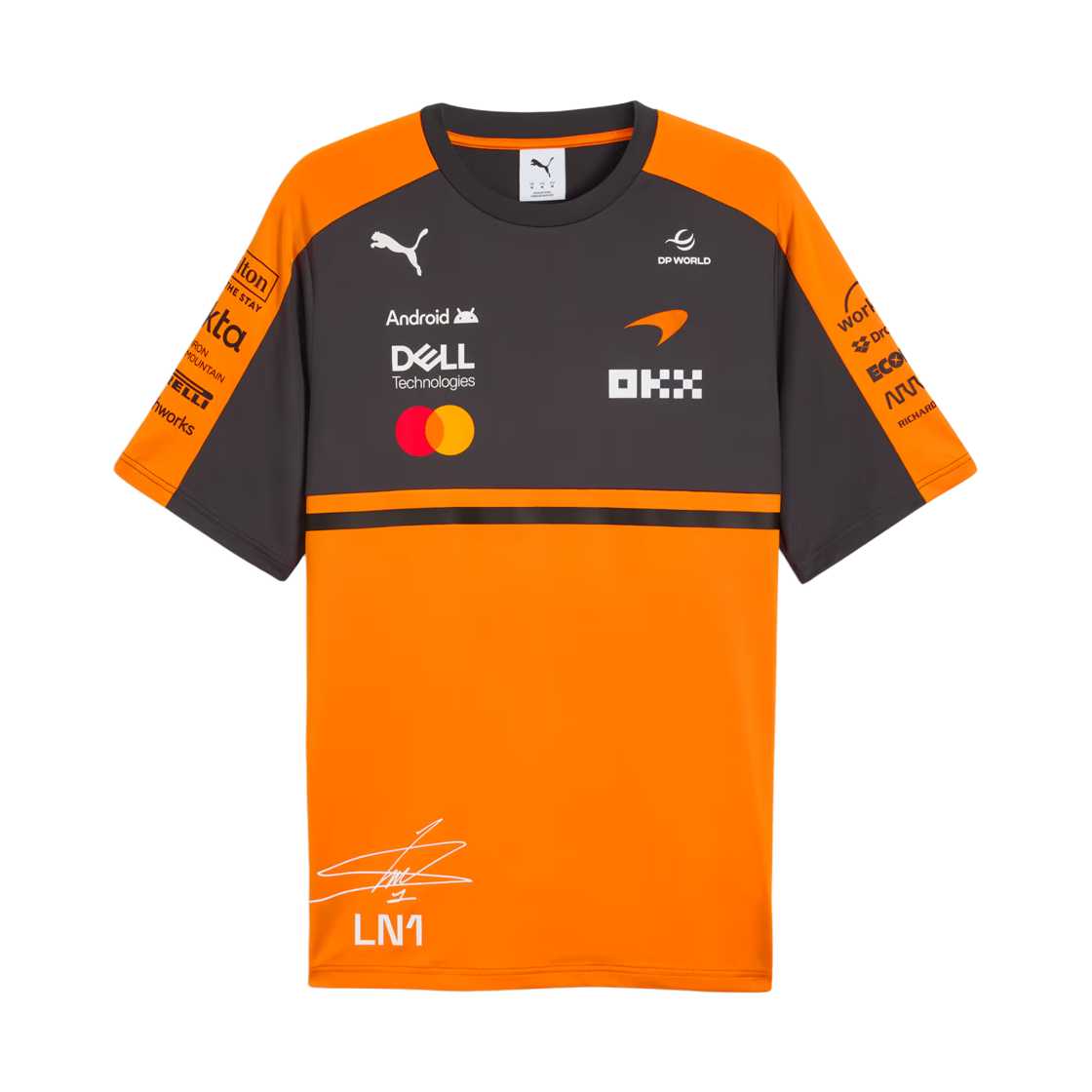맥라렌 x 푸마 마스터카드 F1 팀 레플리카 노리스 티셔츠 파파야(McLaren x Puma Mastercard F1 Team Replica Norris T-Shirt Papaya)
