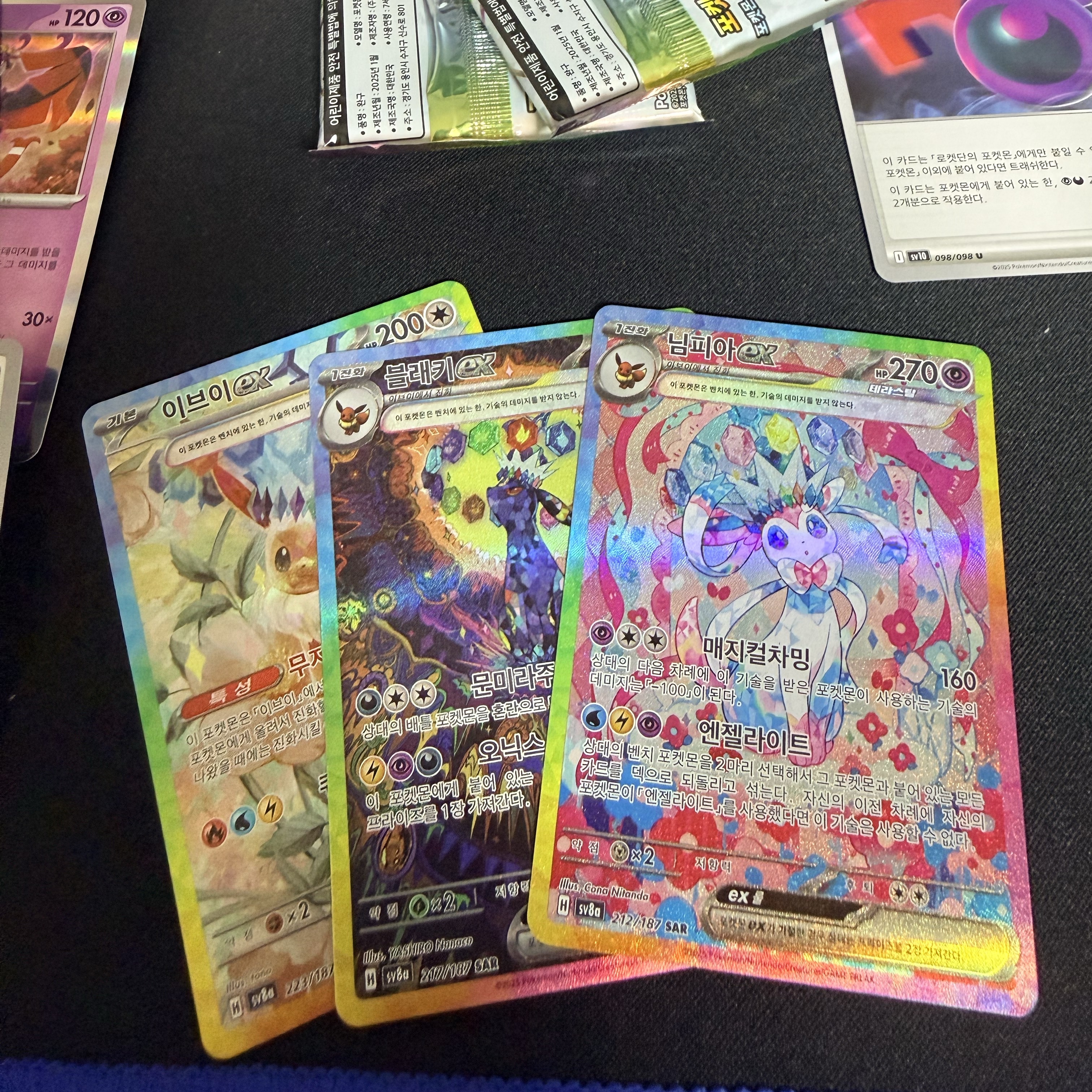 Pokemon TCG Umbreon ex SAR Terastal Fest ex (Korean Ver.), Pokemon TCG Sylveon ex SAR Terastal Fest ex (Korean Ver.) 착용 스타일