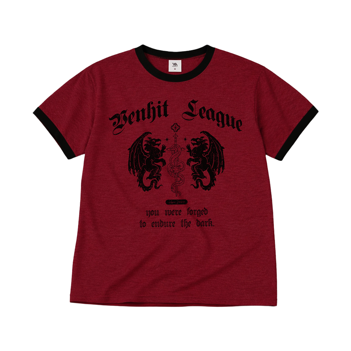 벤힛 게이트 드래곤 링거 반팔티 버건디(venhit Gate Dragon Ringer Short Sleeved T-Shirt Burgundy)