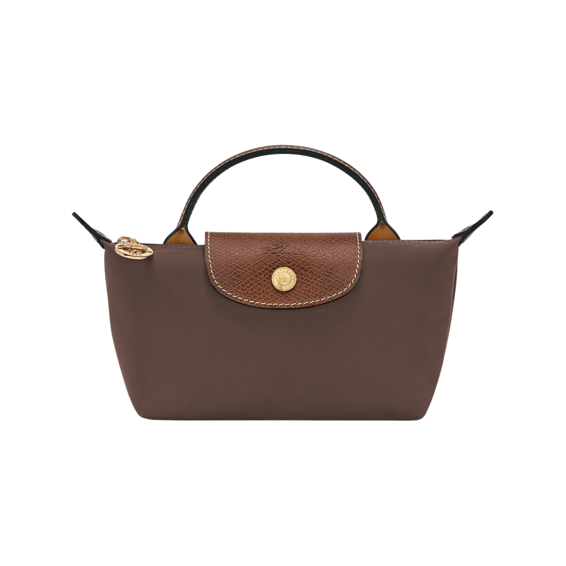 34175089002 Longchamp Le Pliage Original Handle Pouch Mocha
