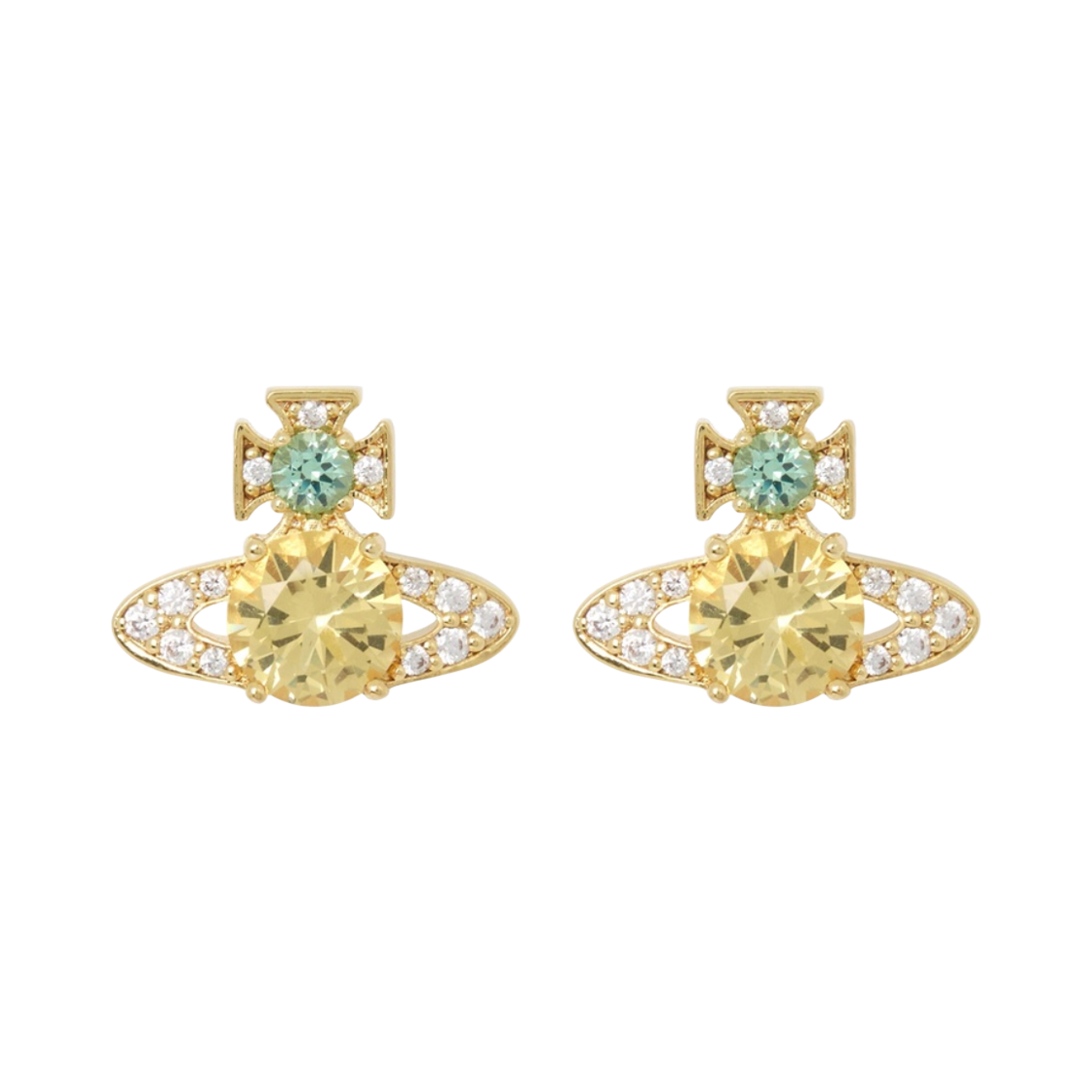 6201034M-02RA32 (W) Vivienne Westwood Ismene Pendant Earrings Gold