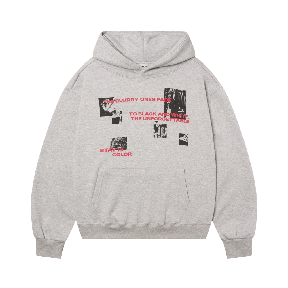 아모우 페이드 픽쳐 후디 그레이(AMOU Fade Picture Hoodie Gray)