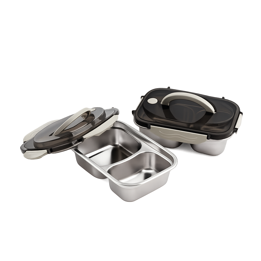 로시 렌지스텐 칸칸 밀폐용기 1100ml(Rossi Range‑Stainless Divided Airtight Container 1100ml)
