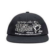 venhit Heart Rhythm Flat Brim Cap Black