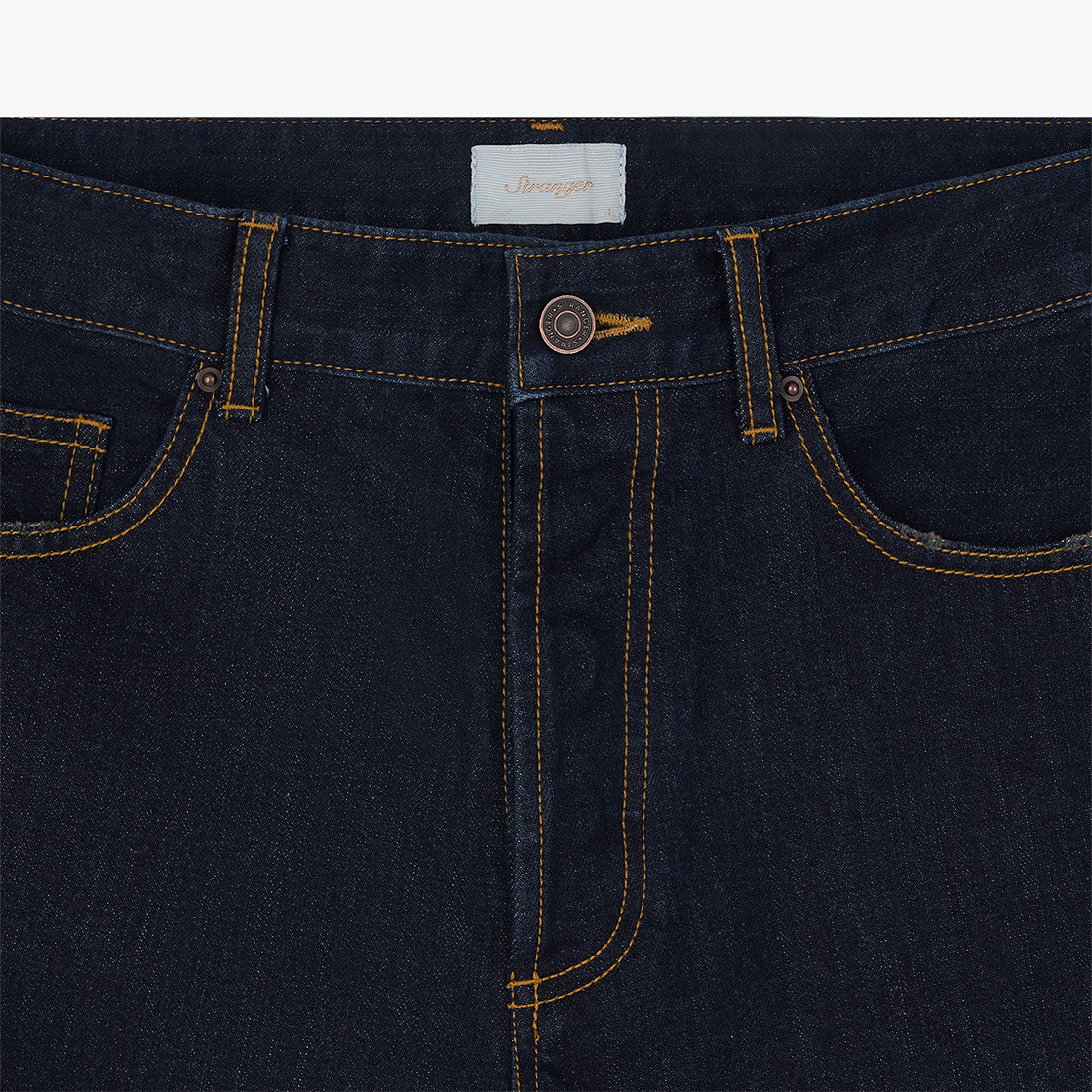 스트레인저 레귤러 핏 데님 반바지 네이비(Stranger Regular Fit Denim Half Pants (Navy)) - 3