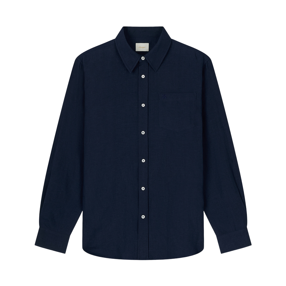 스트레인저 레귤러 핏 플레인 린넨 셔츠 네이비(Stranger Regular Fit Plain Linen Shirt (Navy)) - 1