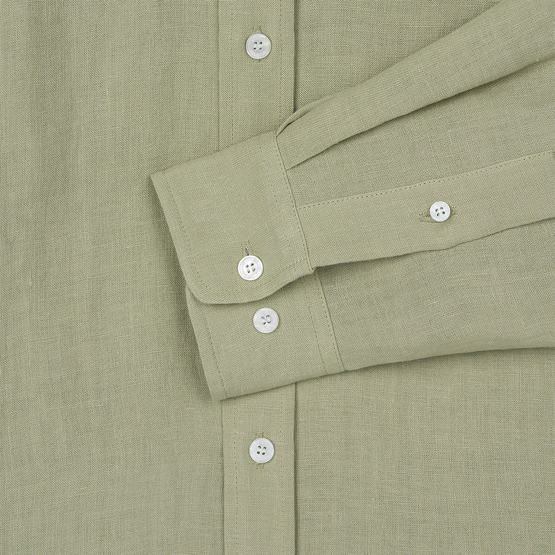 스트레인저 레귤러 핏 플레인 린넨 셔츠 라이트 그린(Stranger Regular Fit Plain Linen Shirt (Light Green)) - 4