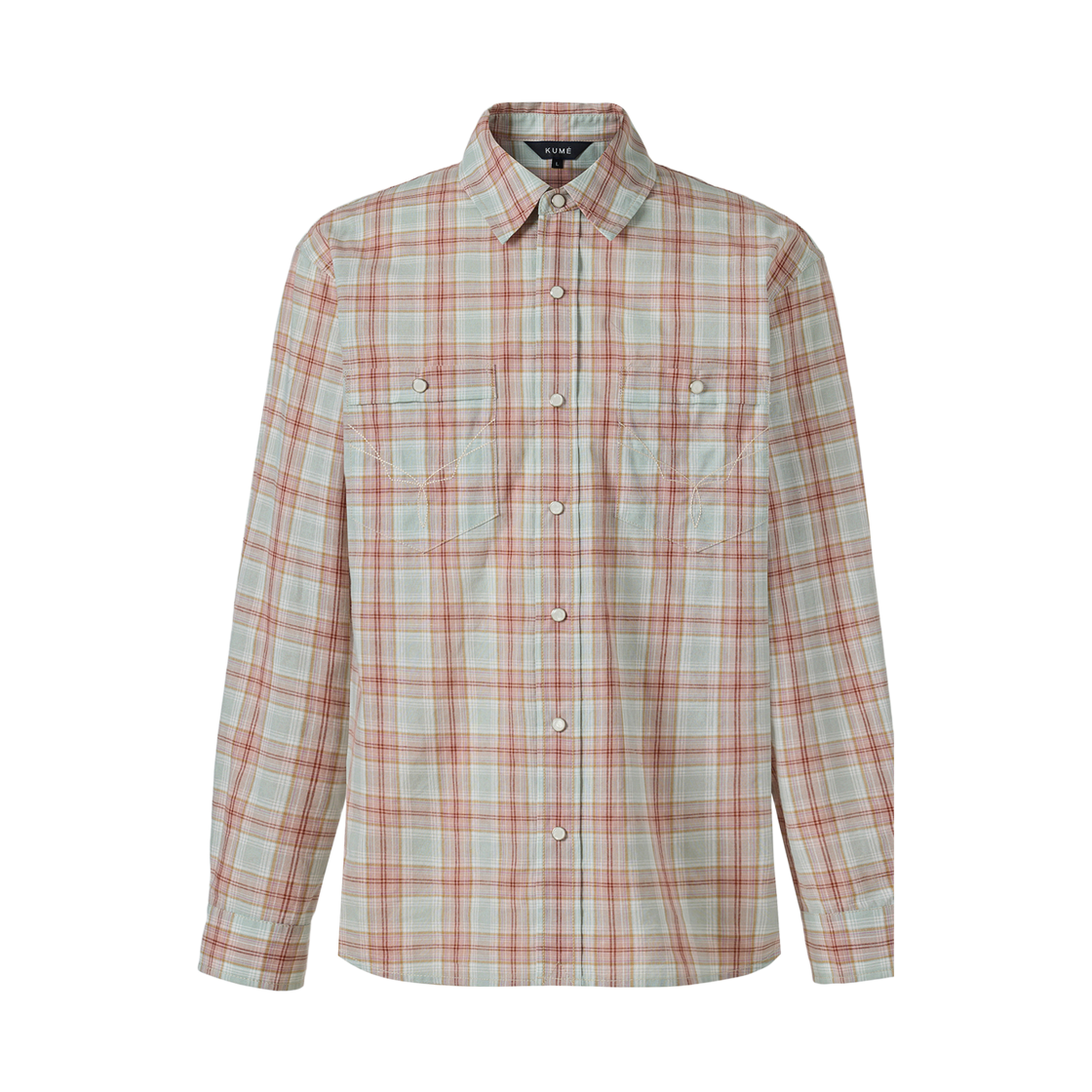쿠메 빈티지 파스텔 웨스턴 체크 셔츠 핑크(KUME Vintage Pastel Western Checkered Shirt - Pink)