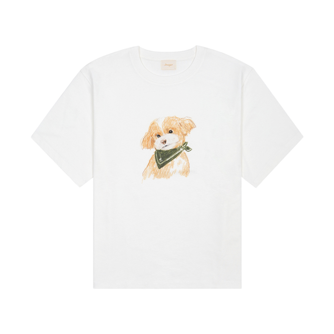 스트레인저 레귤러 핏 타일러 스카프 코튼 티셔츠 화이트(Stranger Regular Fit Tyler Scarf Cotton T-Shirt (White))
