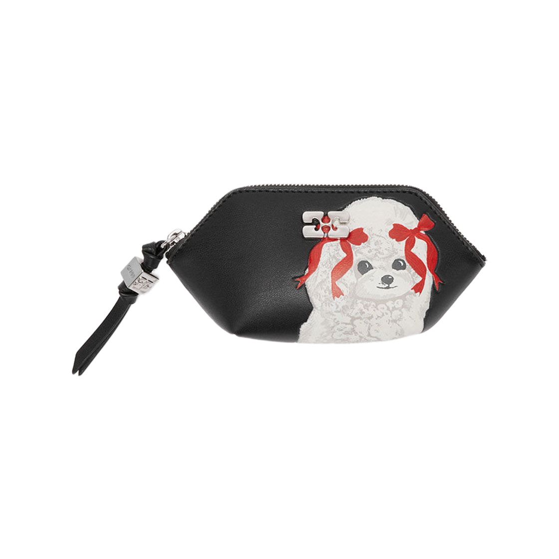 가니 푸들 보우 코인 퍼스 블랙(Ganni Bou Coin Purse with Poodle Black)